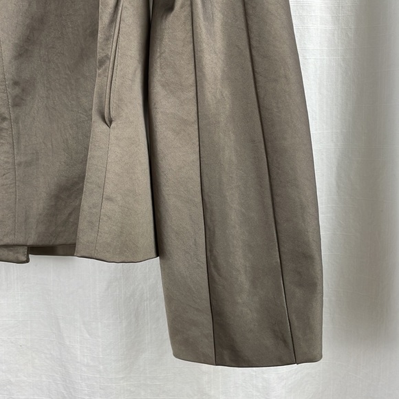 Vintage 90s Y2K Jacket Blazer by ENJOY medium brown shimmer kimono sleeve - Picture 9 of 16